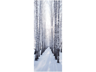 Textilbanner Winterbirkenwald schwarz/weiss 75 x 180cm Schlauchnaht oben+unten