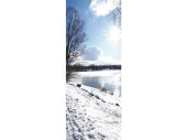 bannière textile lac hiver 75 x 180cm