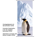 Textilbanner Pinguin weiss/blau 75 x 180cm Schlauchnaht...