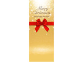 Textilbanner Merry Xmas gold mit roter Schleife 75x180cm...