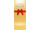 Textilbanner Merry Xmas gold mit roter Schleife 75x180cm Schlauchnaht oben+unten