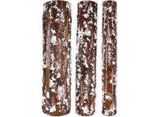 Baumstämme Oslo 3er Set gross rostbraun-weiss, 60cm hoch Ø 16 / 11 / 7,5cm