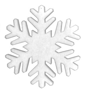 Schneekristall weiss Watte Ø 50cm schwer entflammbar ca. 4cm dick