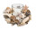Windlicht Holz-Sterne-Zapfen natur-weiss, Ø 16 x H 9cm Glaseinsatz Ø 7 x H 8cm