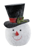 Schneemannkopf mit Zylinder gross, H 49 x B 30cm