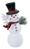 Schneemann mit Zylinder stehend, 3 Kugeln, H 40cm