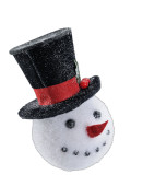 Schneemannkopf mit Zylinder klein, H 10cm