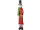 Schneemann Teleskopbeine schlank, rot-weiss-grün, mit Geschenk, 85 - 150cm hoch