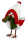 Vogel mit Mütze+Schal H 22cm 12 x 15cm, weiss-rot-grün