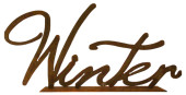Schriftzug Winter rosteff. auf Platte, B 60cm, H 28cm Metall