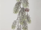 Tannengirlande Frost+Zapfen grün-weiss, 180cm