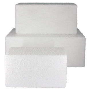 Schneeblock Styropor mittel beflockt, 40 x 20 x 15cm