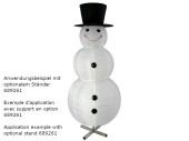 Schneemann weiss/schwarz, Nylon, zum Hängen, H 100 x...
