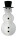 Schneemann weiss/schwarz Nylon, zum Hängen H100xØ50cm zusammenfaltbar