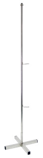 Metallständer Chrom H 120cm 3-tlg. 2 Ringe Ø 4cm in Höhe 35 + 72cm