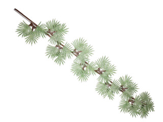 Blattgirlande Winterland grün Watte, Schnee/Glitter L 160 x B 30 x 2cm dick