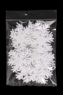 Eiskristalle Filz weiss 20g Ø 8cm, ca. 22 - 24 Stück schwer entflammbar
