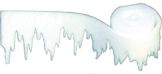 Eiszapfenfries weiss 500cm breit x 35cm hoch Watte schwer entflammbar