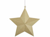 Stern Alpha gold Ø 22cm Glitter, Karton, 5,5cm dick