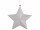 Stern Alpha silber Ø 22cm Glitter, Karton, 5,5cm dick