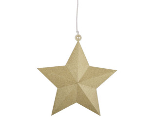 Stern Alpha gold Ø 15cm Glitter, Karton, 3,5cm dick