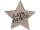 Stern Wooden Deco taupe-schw Ø 20cm, 2,5cm dick, mit Text Merry Christmas, Holz