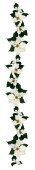 Poinsettiagirlande weiss 180cm lang mit 12 Blüten