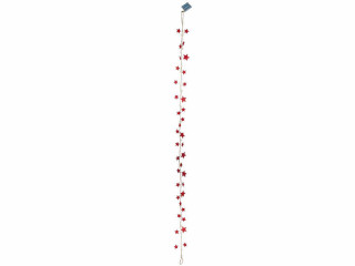 LED-Girlande Holzsterne rot L 170cm, 15 LEDs warmweiss