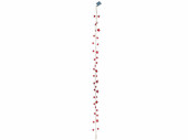 LED-Girlande Holzsterne rot L 170cm, 15 LEDs warmweiss