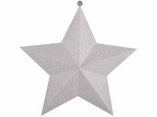 Stern Alpha silber Ø 34cm Glitter, Karton, 6,5cm dick