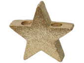 Stern Wonderland gold 32 x 32 x 8cm mit 2 Einsätze für Kerzen