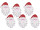 Nikolausköpfe Winterland 6 Stück Watte/Filz, Schnee/Glitter H 12cm, B 9 x T 2,5cm