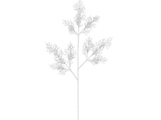 Korallenzweig 3-fach weiss 60 x 140cm, mit Glitter