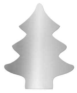 Tanne 2D Edelstahl H 45cm B 37cm, silber, mit Loch Edelstahl 1,5mm Feinschliff