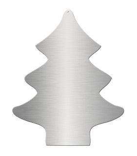 Tanne 2D Edelstahl H 30cm B 24,5cm, silber, mit Loch Edelstahl 1,5mm Feinschliff