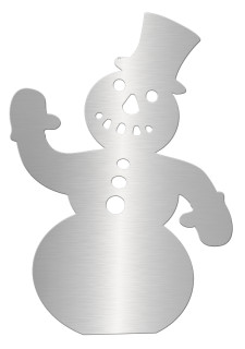 Schneemann 2D Edelstahl H44 x B30cm, silber, m. Loch Edelstahl 1,5mm Feinschliff