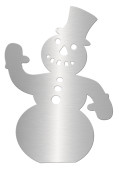 Schneemann 2D Edelstahl H44 x B30cm, silber, m. Loch...