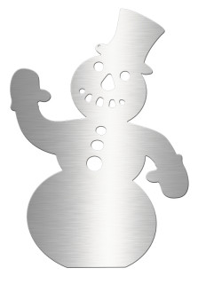 Schneemann 2D Edelstahl H30 x B20cm, silber, m. Loch Edelstahl 1,5mm Feinschliff