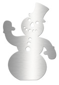 Schneemann 2D Edelstahl H30 x B20cm, silber, m. Loch...