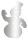 Schneemann 2D Edelstahl H30 x B20cm, silber, m. Loch Edelstahl 1,5mm Feinschliff