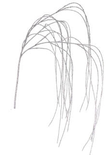 Zweig Willow Sur silber mit Glitter, 125cm