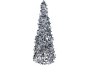 Perlenkegelbaum Deluxe H70cm grau-silber