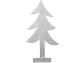 Tanne a.Platte Wooden silber 22 x H 41.5cm, 2cm dick Holz/Kunstleder