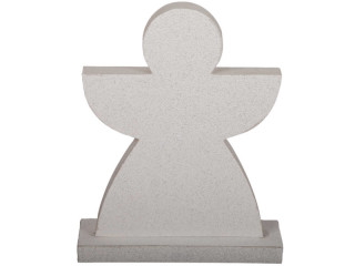 Engel Wooden weiss-Glimmer 18.5 x H 24cm, 2cm dick Holz/Kunstleder