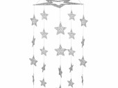 Sternenhänger ShinyWire silber H 100cm, Ø 42cm, mit 5 Ketten