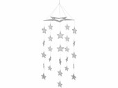 Sternenhänger ShinyWire silber H 100cm, Ø 42cm, mit 5 Ketten