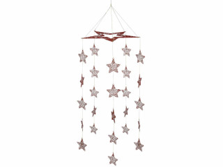 Sternenhänger ShinyWire rot H 100cm, Ø 42cm, mit 5 Ketten