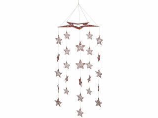 Sternenhänger ShinyWire rot H 100cm, Ø 42cm, mit5 Ketten