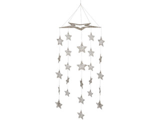 Sternenhänger ShinyWire champagner H 100cm, Ø 42cm, mit 5 Ketten