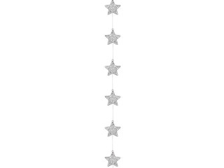 Sternenkette ShinyWire silber L 180cm, 9-tlg. Ø 10cm